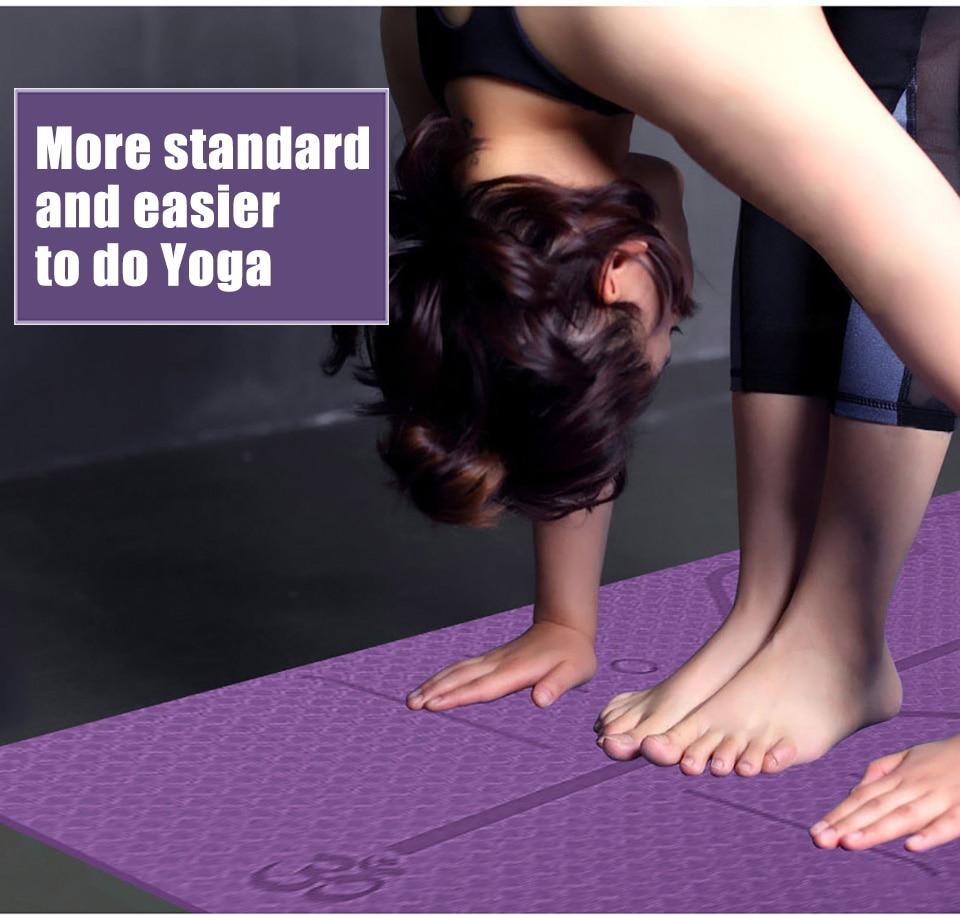 Yoga mat + body position line-non-slip protection fitness yoga mat + F